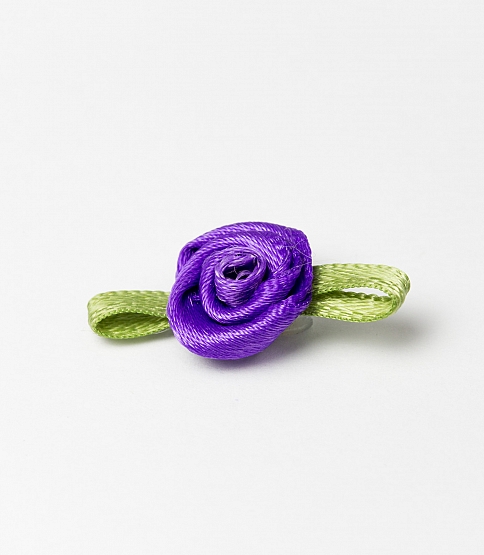 Small Ribbon Rose 100 Pcs Purple - Click Image to Close
